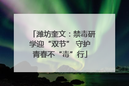 潍坊奎文：禁毒研学迎“双节” 守护青春不“毒”行