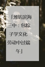 潍坊滨海三中：包粽子学文化 劳动中过端午
