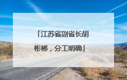 江苏省副省长胡彬郴，分工明确