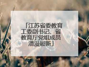 江苏省委教育工委副书记、省教育厅党组成员潘漫履新