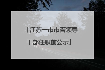 江苏一市市管领导干部任职前公示