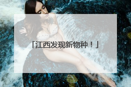 江西发现新物种！