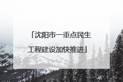 沈阳市一重点民生工程建设加快推进