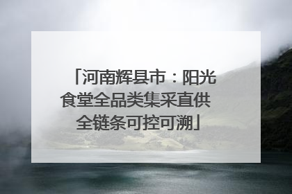 河南辉县市：阳光食堂全品类集采直供 全链条可控可溯