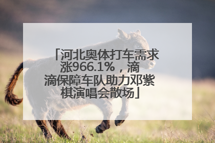 河北奥体打车需求涨966.1%，滴滴保障车队助力邓紫棋演唱会散场