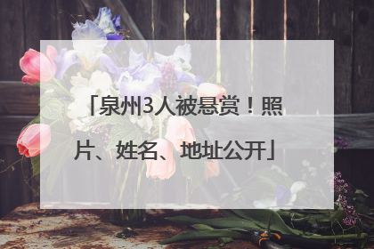 泉州3人被悬赏！照片、姓名、地址公开