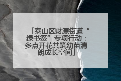 泰山区财源街道“绿书签”专项行动：多点开花共筑幼苗清朗成长空间