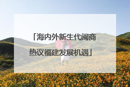海内外新生代闽商热议福建发展机遇