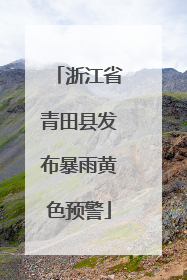 浙江省青田县发布暴雨黄色预警