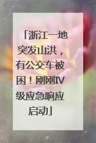 浙江一地突发山洪，有公交车被困！刚刚Ⅳ级应急响应启动