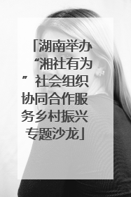 湖南举办“湘社有为”社会组织协同合作服务乡村振兴专题沙龙