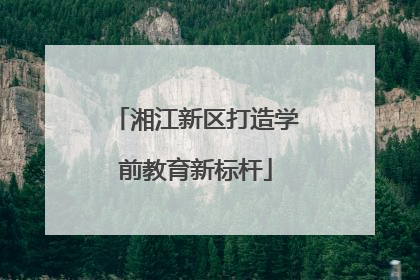 湘江新区打造学前教育新标杆