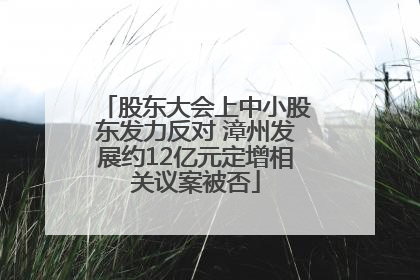 股东大会上中小股东发力反对 漳州发展约12亿元定增相关议案被否