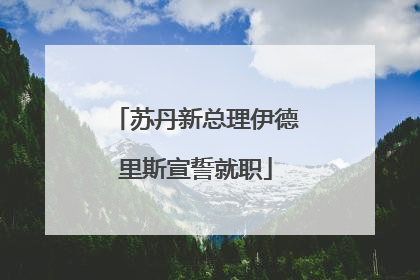 苏丹新总理伊德里斯宣誓就职