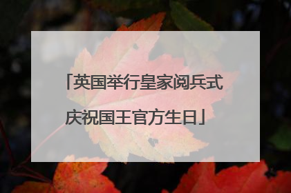 英国举行皇家阅兵式庆祝国王官方生日