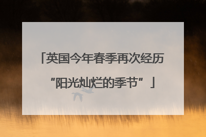 英国今年春季再次经历“阳光灿烂的季节”