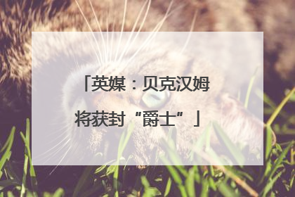 英媒：贝克汉姆将获封“爵士”