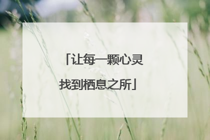 让每一颗心灵找到栖息之所
