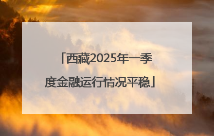 西藏2025年一季度金融运行情况平稳