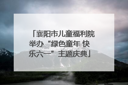 襄阳市儿童福利院举办“绿色童年 快乐六一”主题庆典