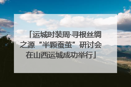 运城时装周·寻根丝绸之源“半颗蚕茧”研讨会在山西运城成功举行