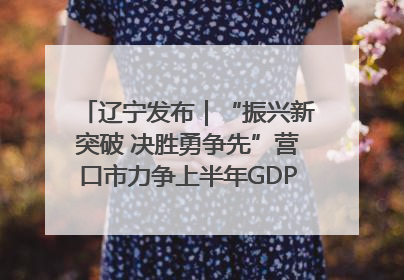 辽宁发布｜“振兴新突破 决胜勇争先”营口市力争上半年GDP增长6%左右