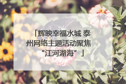 辉映幸福水城 泰州网络主题活动聚焦“江河湖海”