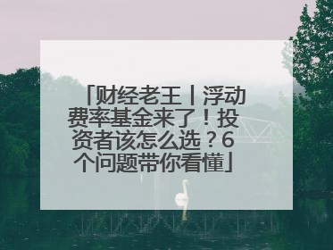 财经老王丨浮动费率基金来了！投资者该怎么选？6个问题带你看懂
