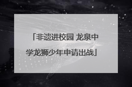 非遗进校园 龙泉中学龙狮少年申请出战