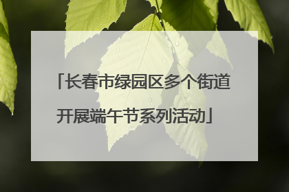长春市绿园区多个街道开展端午节系列活动