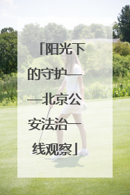 阳光下的守护——北京公安法治一线观察