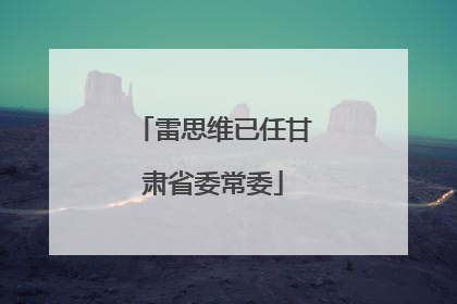 雷思维已任甘肃省委常委