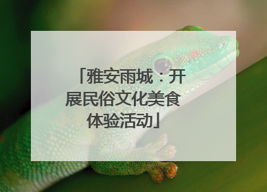 雅安雨城：开展民俗文化美食体验活动