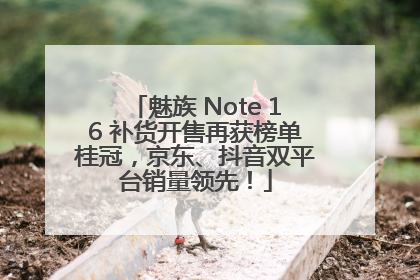 魅族 Note 16 补货开售再获榜单桂冠，京东、抖音双平台销量领先！