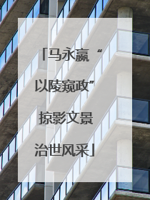马永嬴“以陵窥政” 掠影文景治世风采