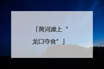 黄河滩上“龙口夺食”
