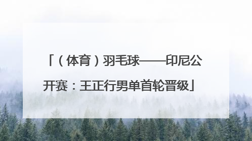 （体育）羽毛球——印尼公开赛：王正行男单首轮晋级