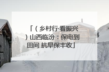 （乡村行·看振兴）山西临汾：保电到田间 抗旱保丰收