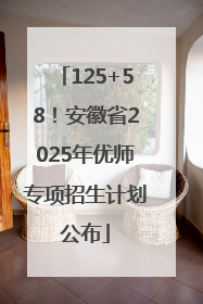 125+58！安徽省2025年优师专项招生计划公布