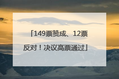 149票赞成、12票反对！决议高票通过