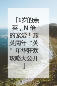 1岁的燕荚，N 倍的宠爱！燕荚周年“荚”年华狂欢攻略大公开