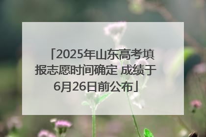 2025年山东高考填报志愿时间确定 成绩于6月26日前公布