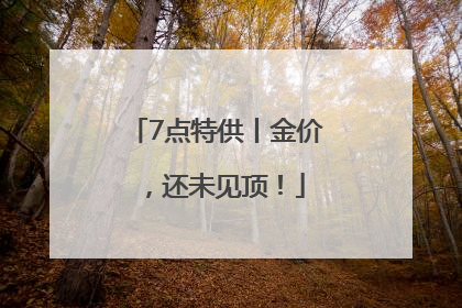 7点特供丨金价，还未见顶！