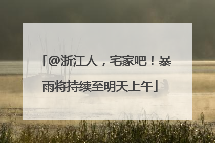 @浙江人，宅家吧！暴雨将持续至明天上午